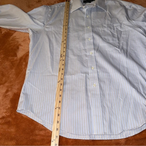 Lauren Ralph Lauren White w/ Blue Pinstripes - 16.5 in - Picture 6 of 7
